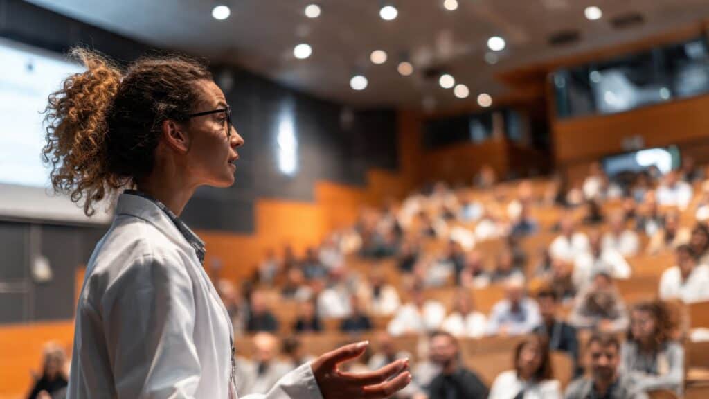 Un professeur fait de la formation continue